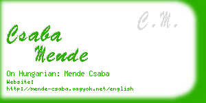 csaba mende business card